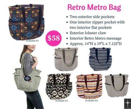 Thirty One Metro Bag Kanvas Denim Tas Totebag Wanita USA Brand | Supplier Tas Impor Branded