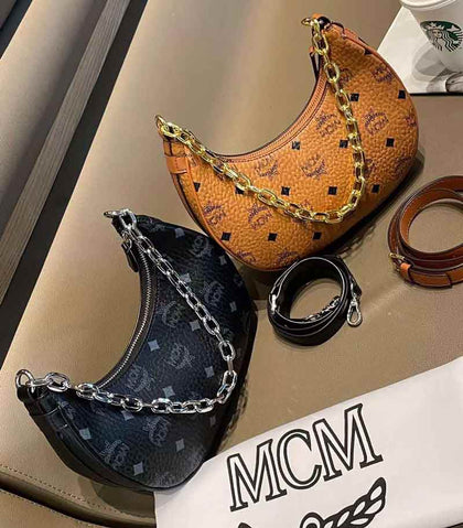 MCM Moon Tas Branded 2 Fungsi Shoulder & Sling Bag