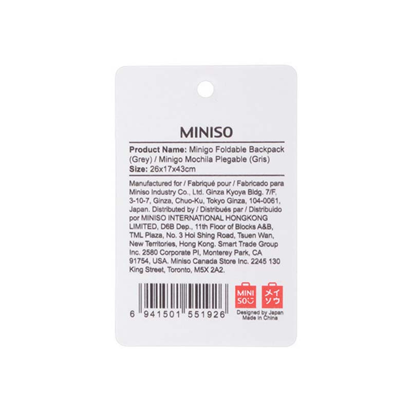 Miniso Minigo Livan Tas Backpack Foldable Branded