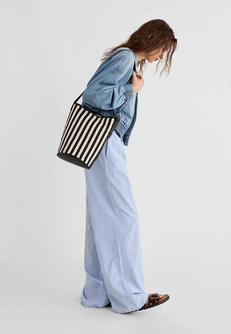 STRAD1VARIUS Stripped Tas Selempang Wanita Branded