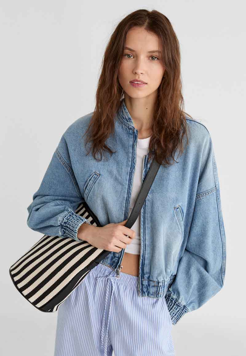 STRAD1VARIUS Stripped Tas Selempang Wanita Branded