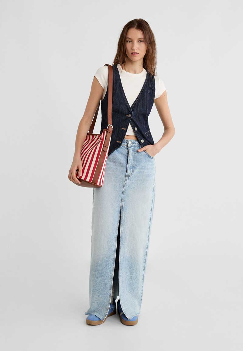 STRAD1VARIUS Stripped Tas Selempang Wanita Branded