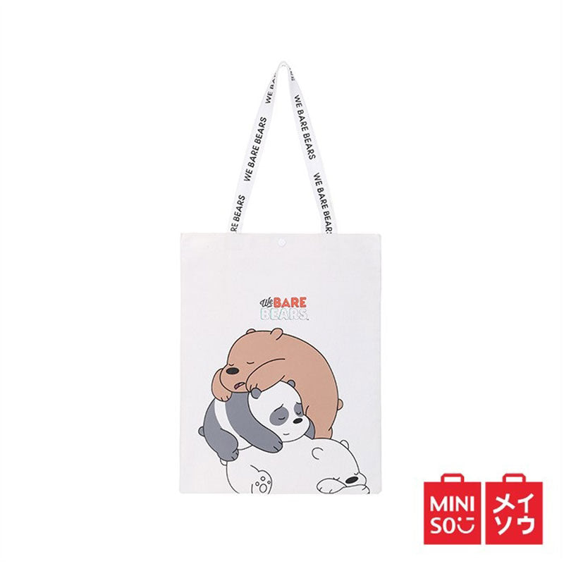 Miniso We Bare Bears Tas Shoulder Bag Wanita Kanvas Three Bear