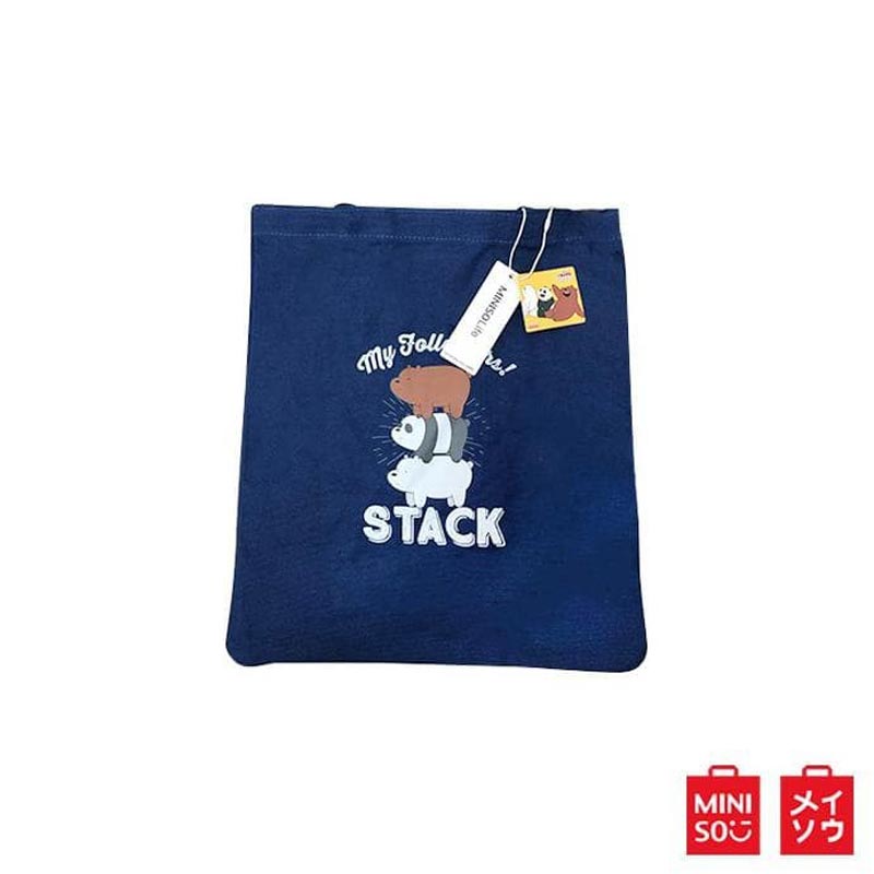 Jual Miniso Stack Squad Tas Tote Shoulder Bag Wanita Kanvas
